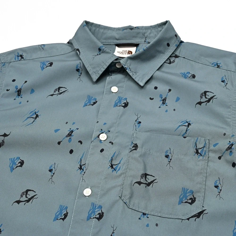 The North Face Baytrail‎ Short Sleeve Button Up Men's Large Climbers AOP Print